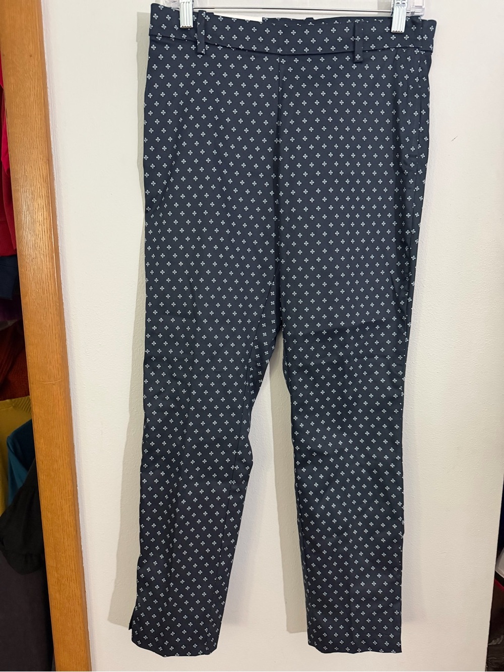 H&M Navy Pants with White Micro Diamond Print